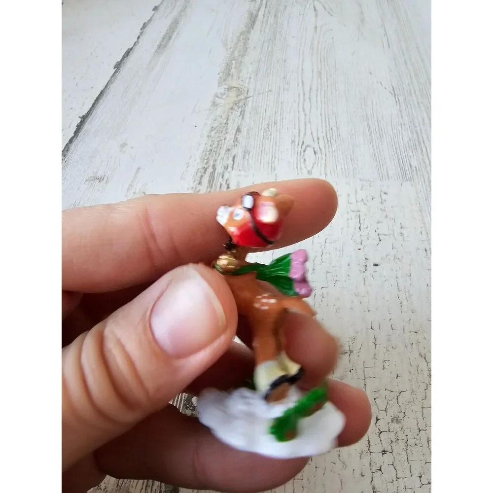 Enesco Prince mini pewter reindeer deer North Pole village figurine vintage zimi